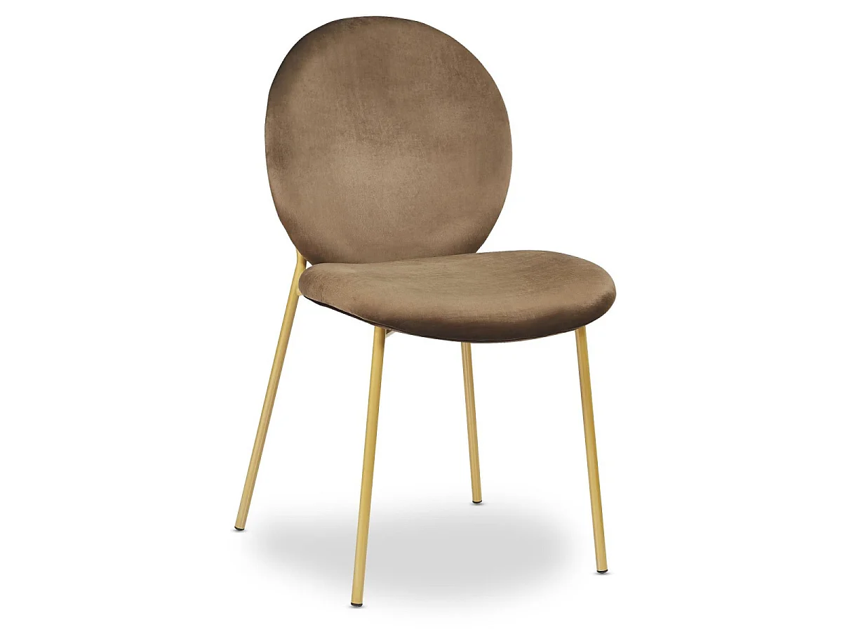 Lot de 2 Chaises Médaillon en Velours "Della" 79cm Camel