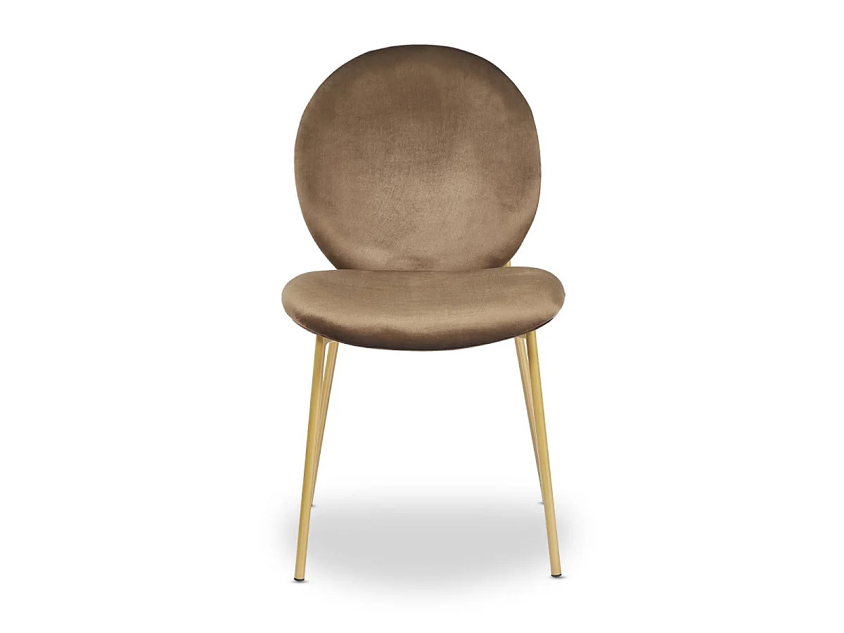 Lot de 2 Chaises Médaillon en Velours "Della" 79cm Camel