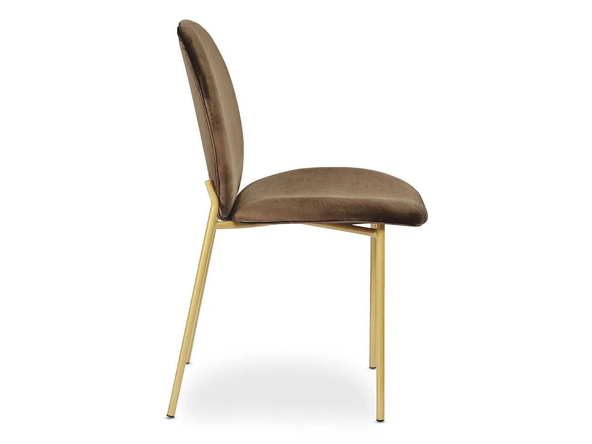 Lot de 2 Chaises Médaillon en Velours "Della" 79cm Camel