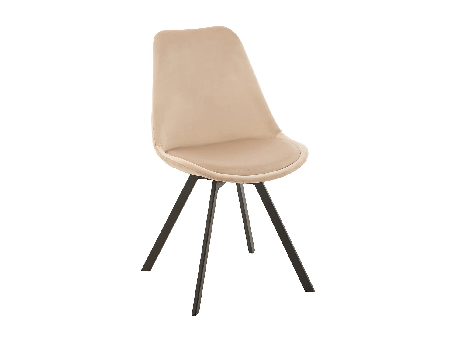 Silla Serano de metal y textil beige L 55 cm