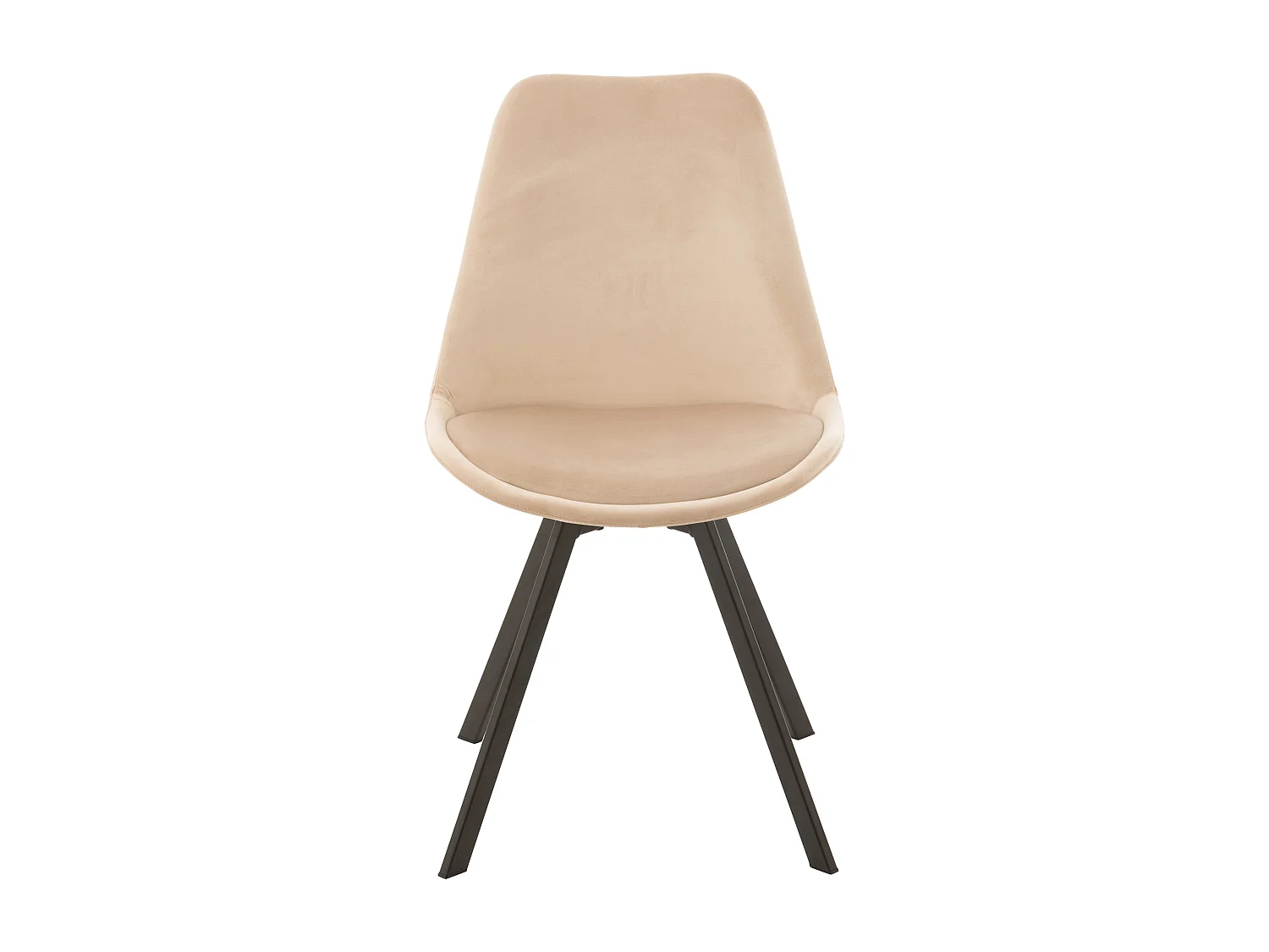 Silla Serano de metal y textil beige L 55 cm