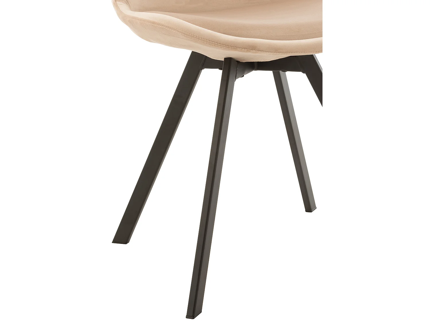 Silla Serano de metal y textil beige L 55 cm