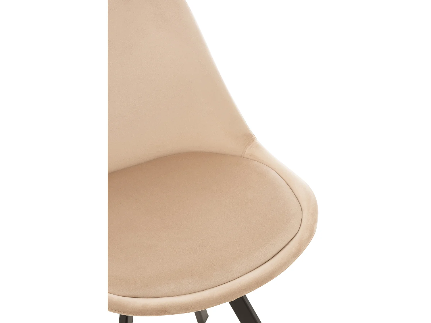 Silla Serano de metal y textil beige L 55 cm