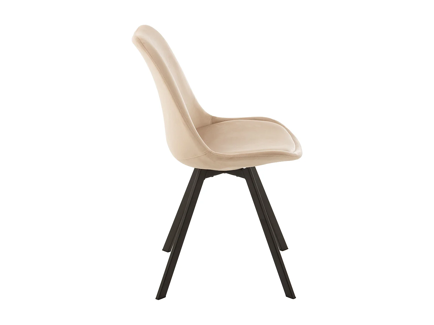 Silla Serano de metal y textil beige L 55 cm