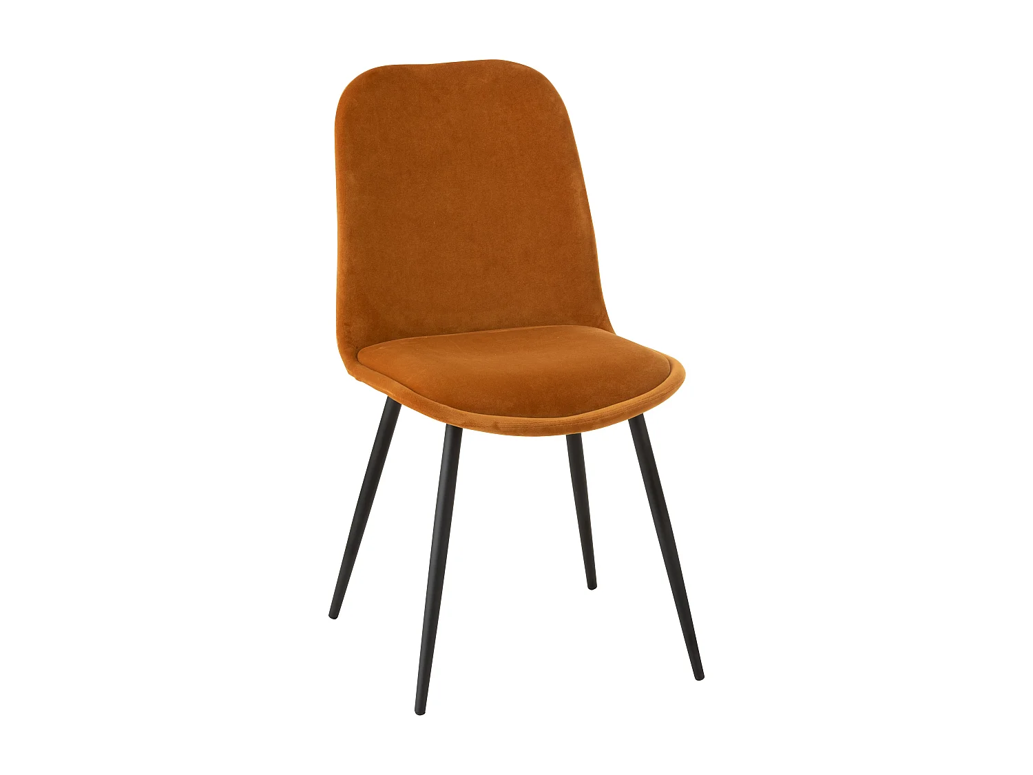 Silla Olga de metal y tela ocre L 44,5 cm