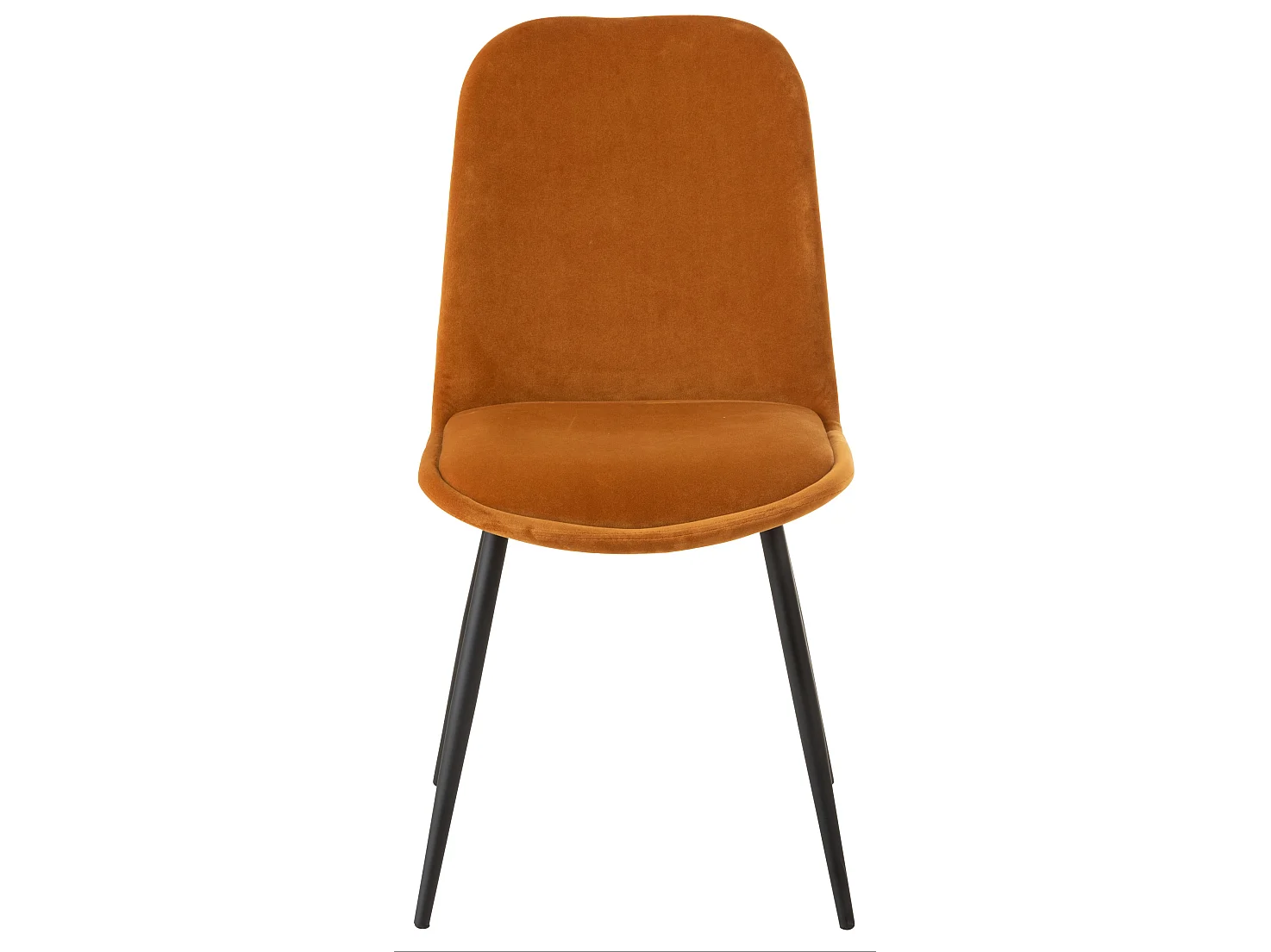 Silla Olga de metal y tela ocre L 44,5 cm