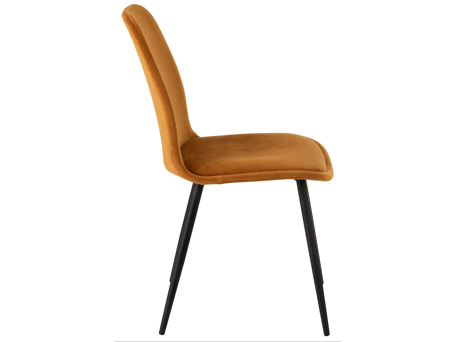 Silla Olga de metal y tela ocre L 44,5 cm