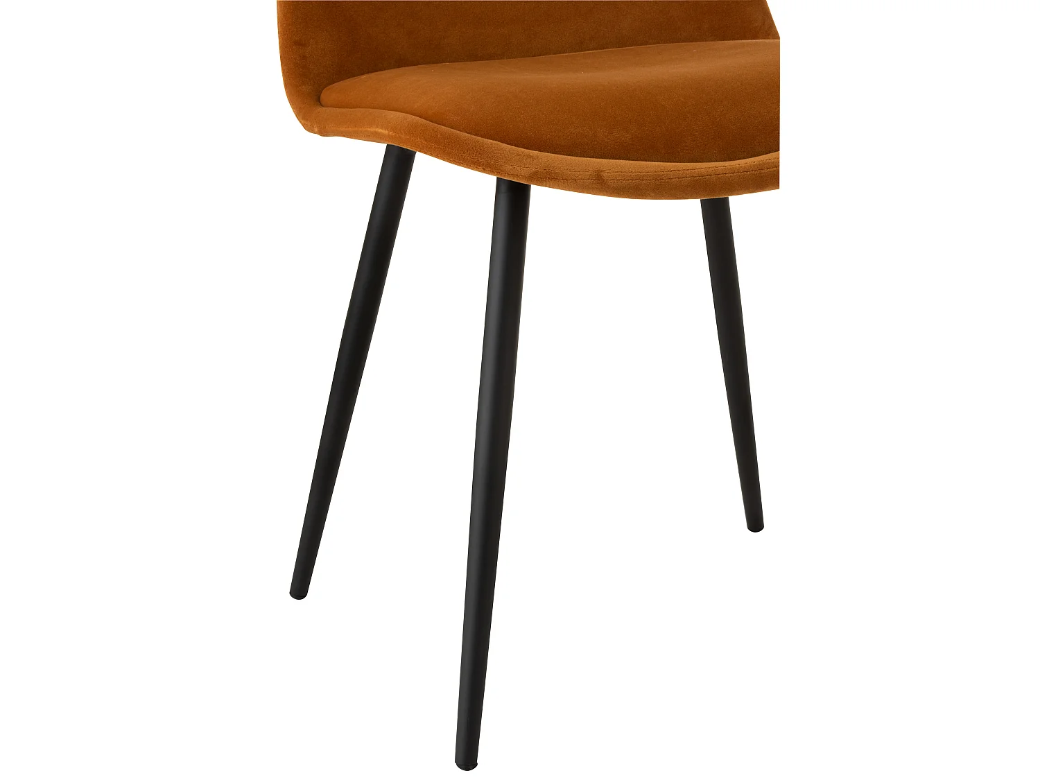 Silla Olga de metal y tela ocre L 44,5 cm