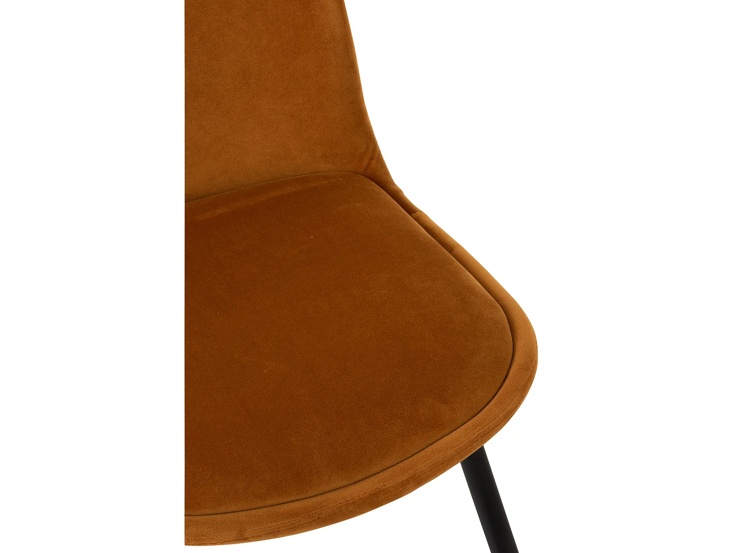 Silla Olga de metal y tela ocre L 44,5 cm