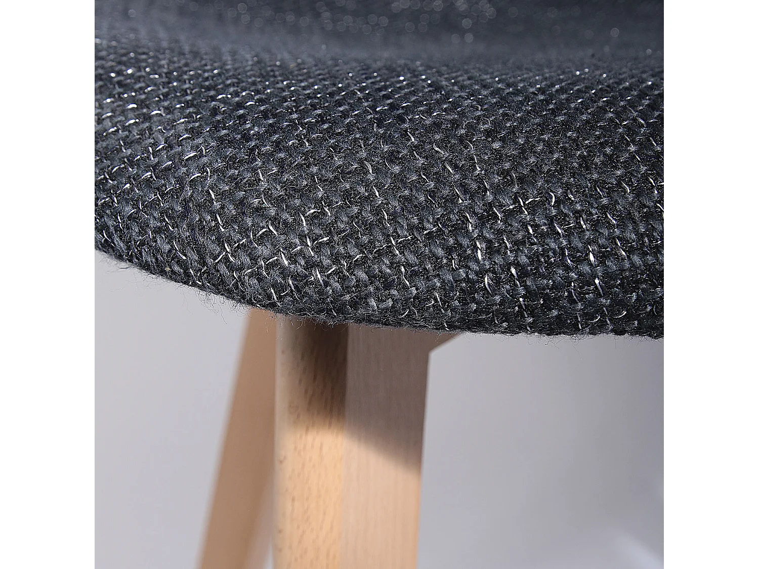 Chaise Grosse Maille Noire - Lot De 2 Noir