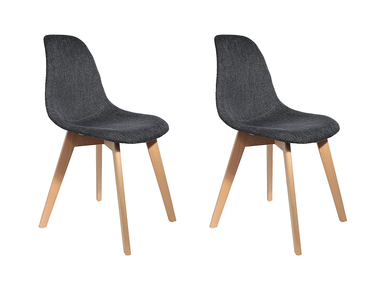 Chaise Grosse Maille Noire - Lot De 2 Noir