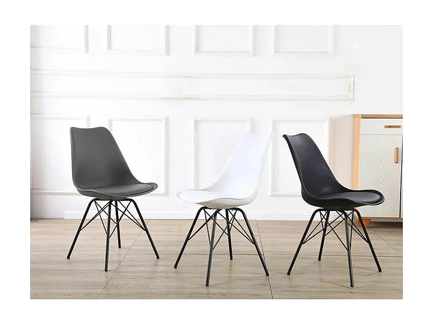 Lot de 4 Chaises Design "Lipscomb" 84cm Gris