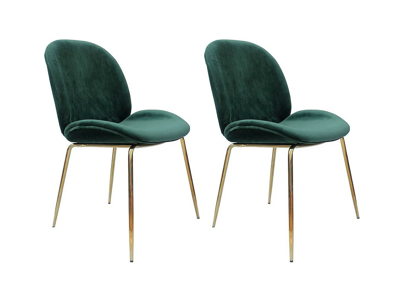 Lot de 2 Chaises Design "Charlize" 90cm Vert & Or