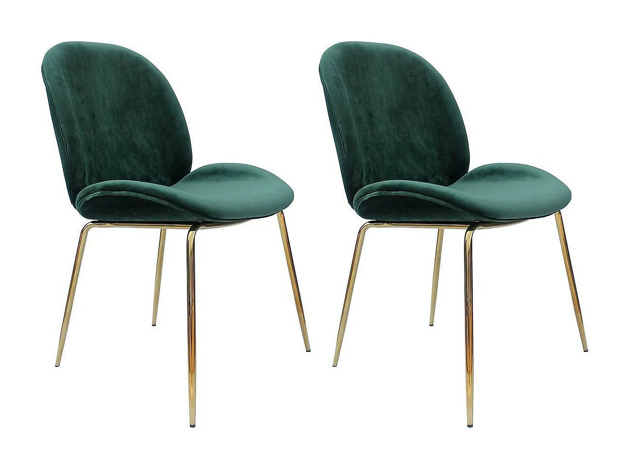 Lot de 2 Chaises Design "Charlize" 90cm Vert & Or
