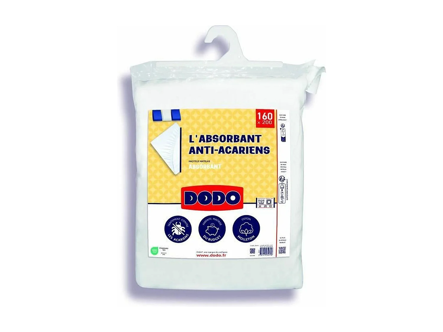 Protege matelas coton absorbant et anti acariens 160 x 200 cm