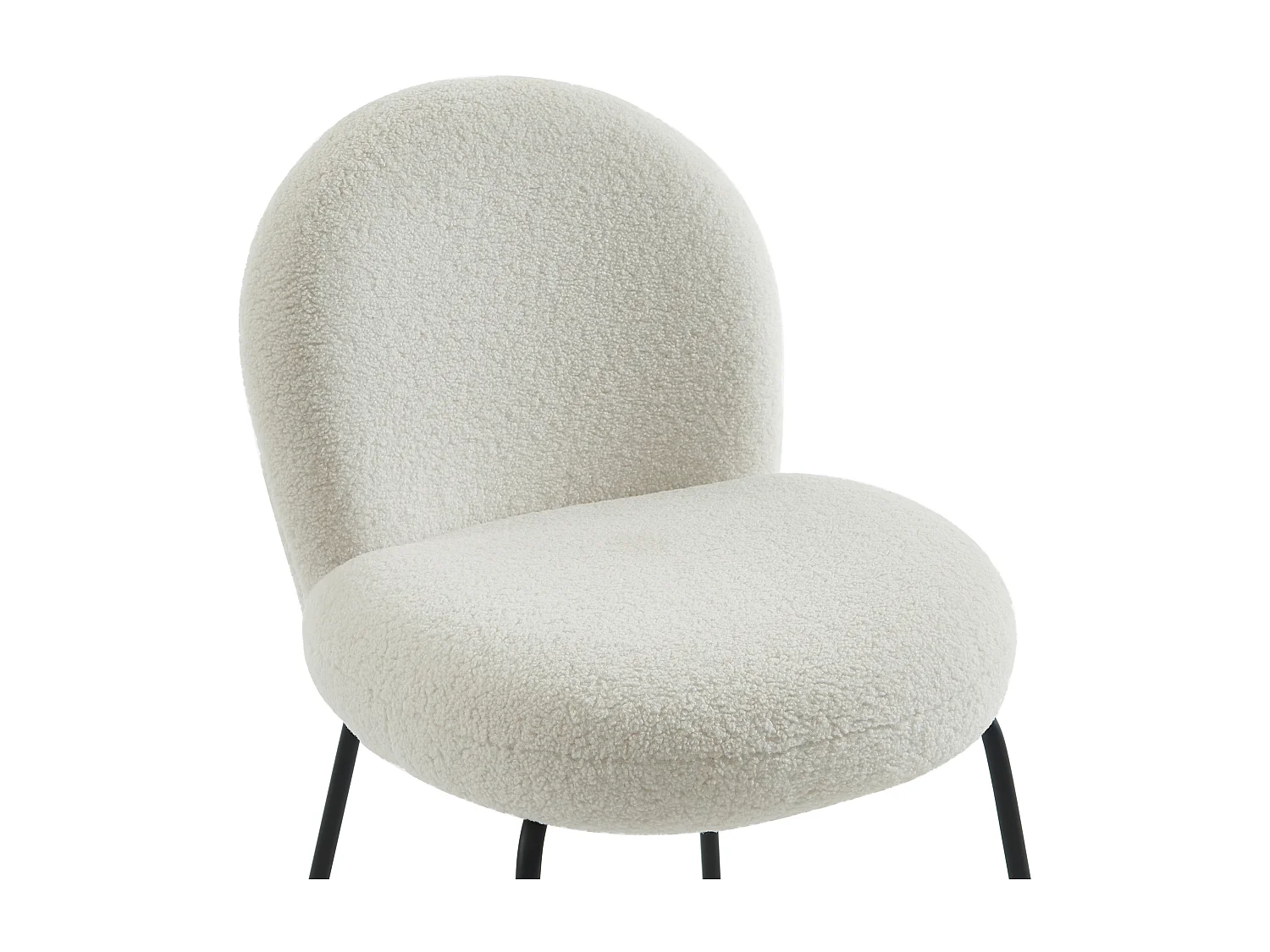 Lot de 2 chaises en tissu bouclette et métal noir - Crème - CURLYN de Pascal Morabito