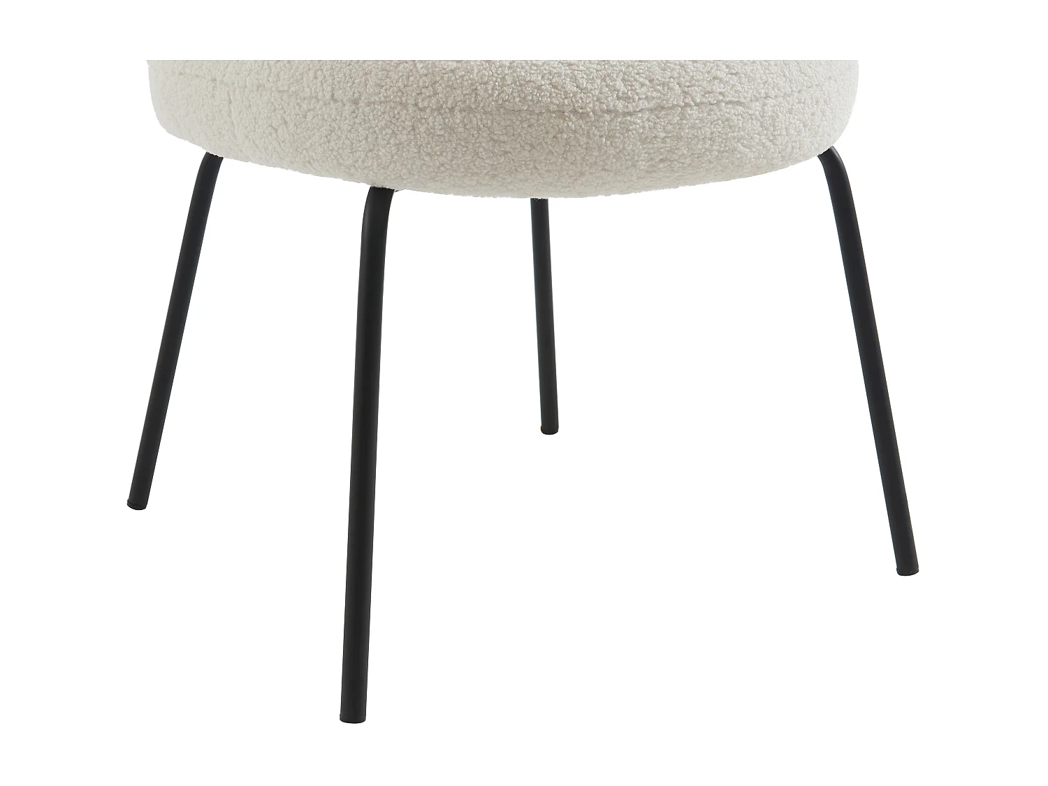 Lot de 2 chaises en tissu bouclette et métal noir - Crème - CURLYN de Pascal Morabito