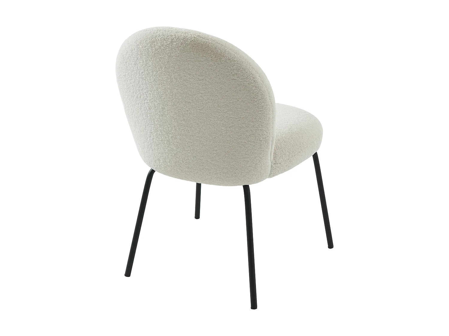 Lot de 2 chaises en tissu bouclette et métal noir - Crème - CURLYN de Pascal Morabito