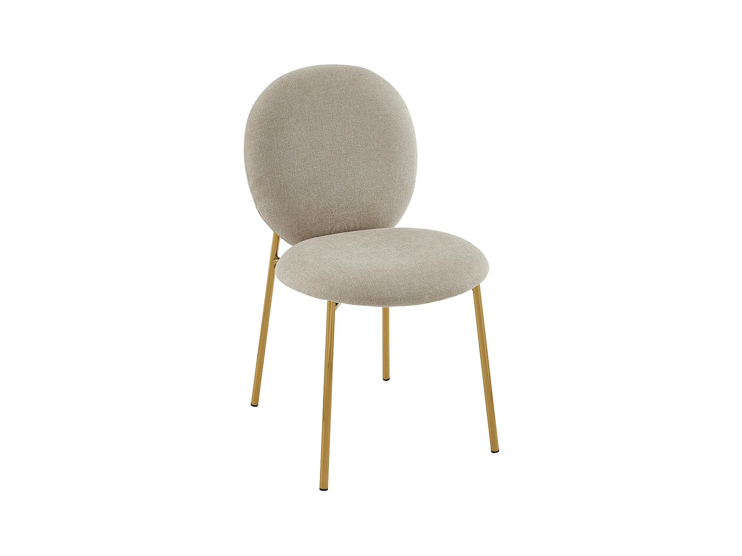 Set aus 2 Stühlen - Stoff & goldfarbenes Metall - Beige - ASTRENA