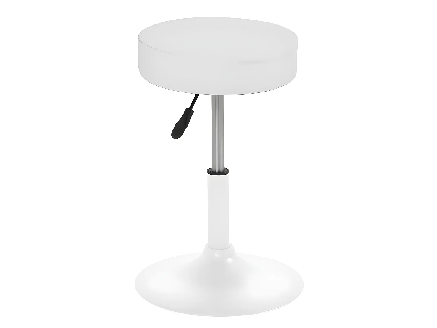 Tabouret de travail simili cuir rembourré moussepivotant hauteur réglable 43 à 57 cm YU (Blanc)