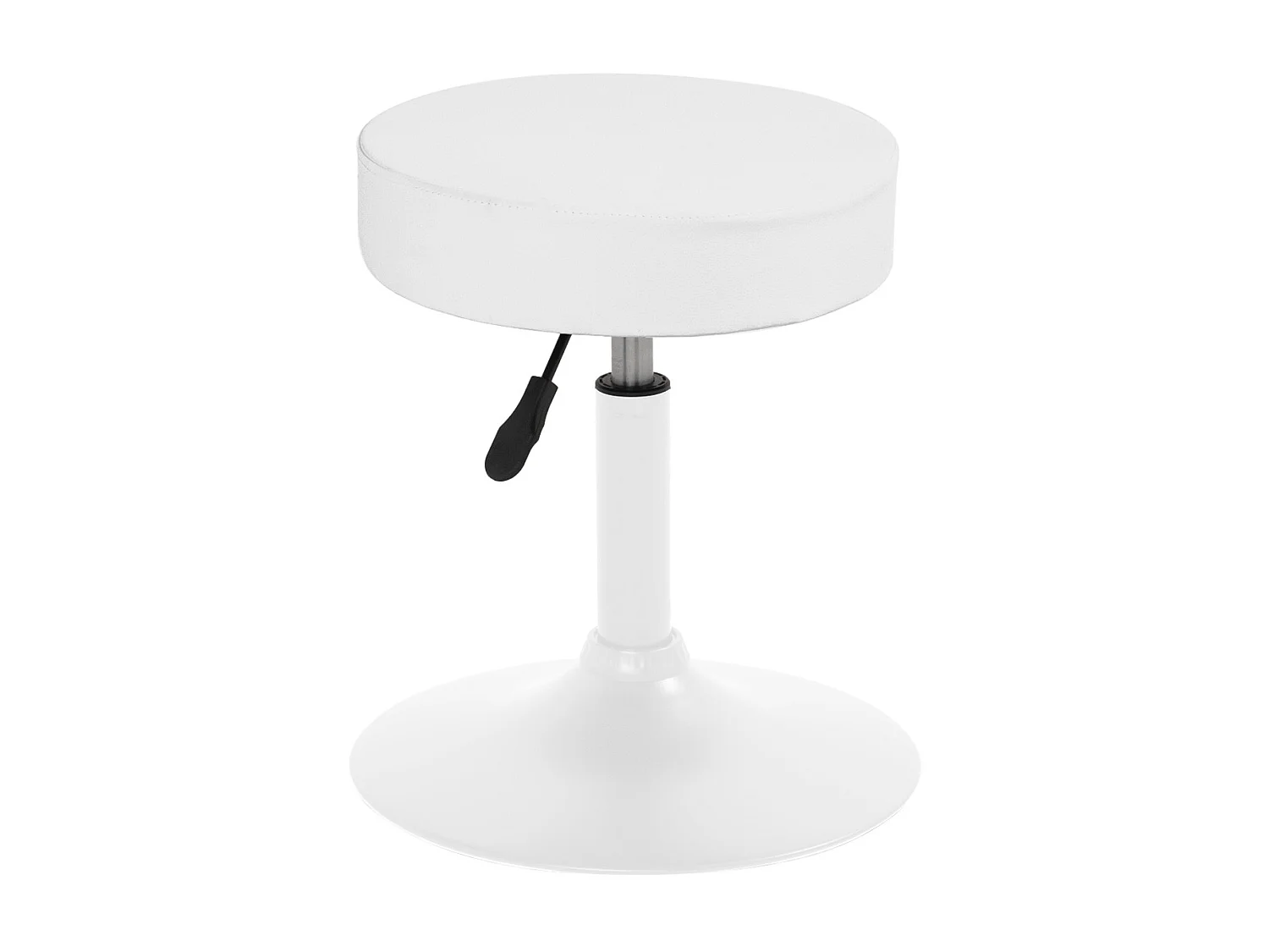 Tabouret de travail simili cuir rembourré moussepivotant hauteur réglable 43 à 57 cm YU (Blanc)