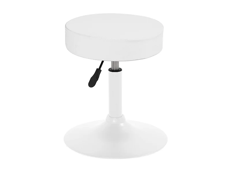 Tabouret de travail simili cuir rembourré moussepivotant hauteur réglable 43 à 57 cm YU (Blanc)