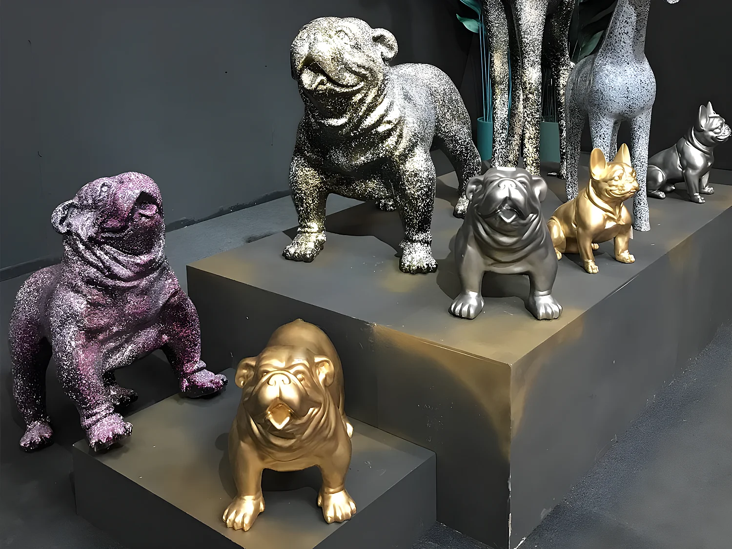 Bulldog USA Trash 28x58x43 cm Doré