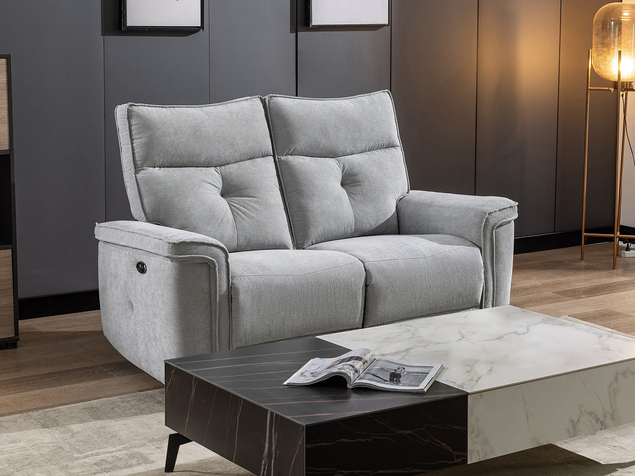 Divano 3+2 Posti SECOLI In Ecopelle Color Crema - Per Soggiorno E Sala