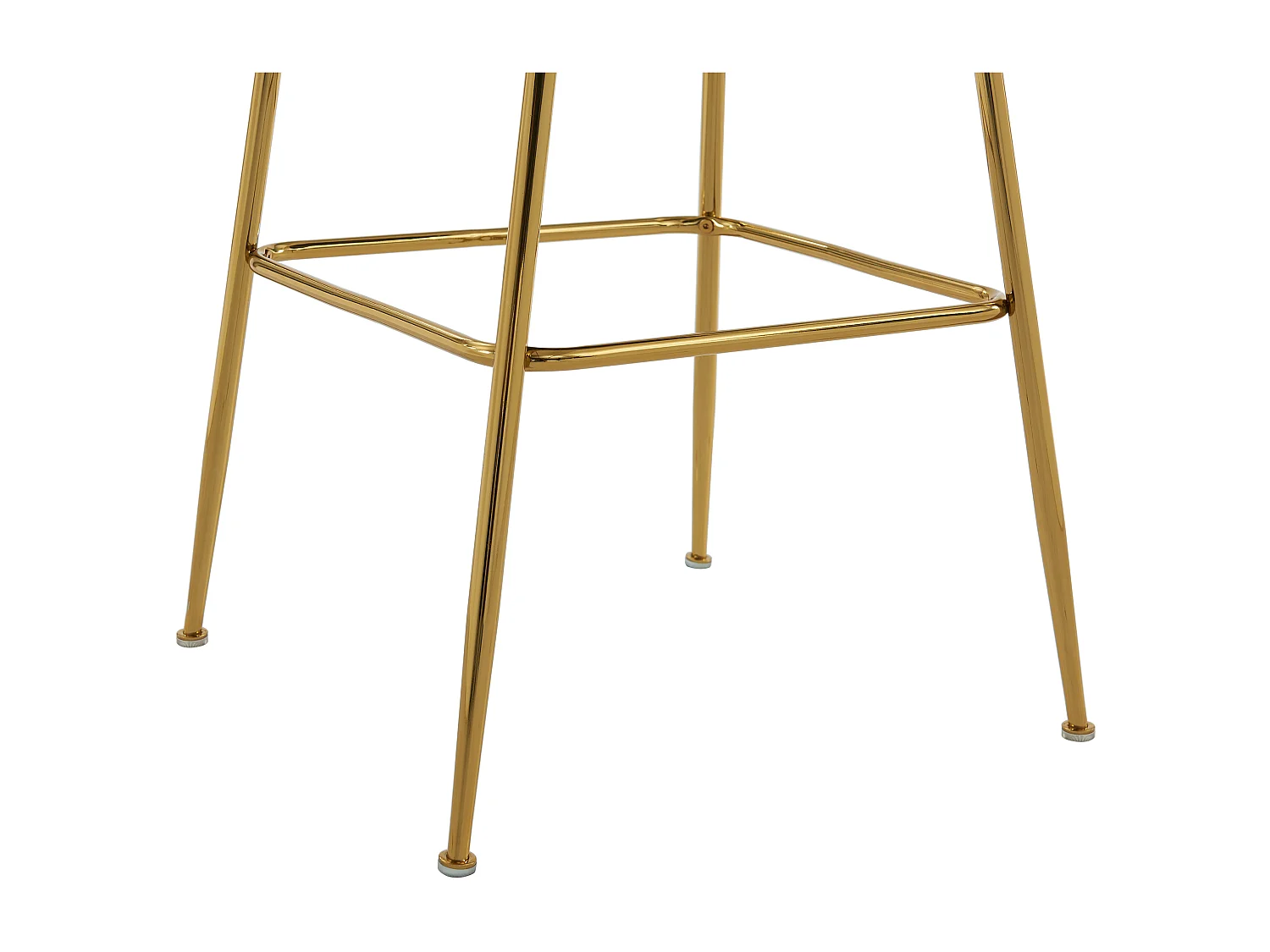 Lot de 2 tabourets de bar en tissu bouclette et métal doré - Crème - ALTINAM de Pascal MORABITO