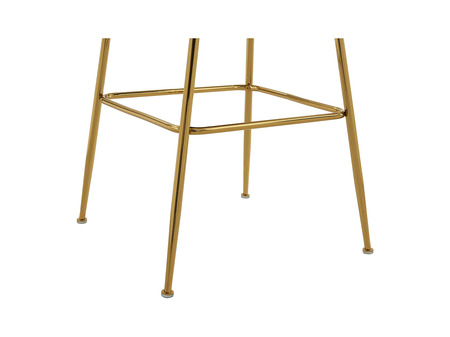 Lot de 2 tabourets de bar en tissu bouclette et métal doré - Crème - ALTINAM de Pascal MORABITO