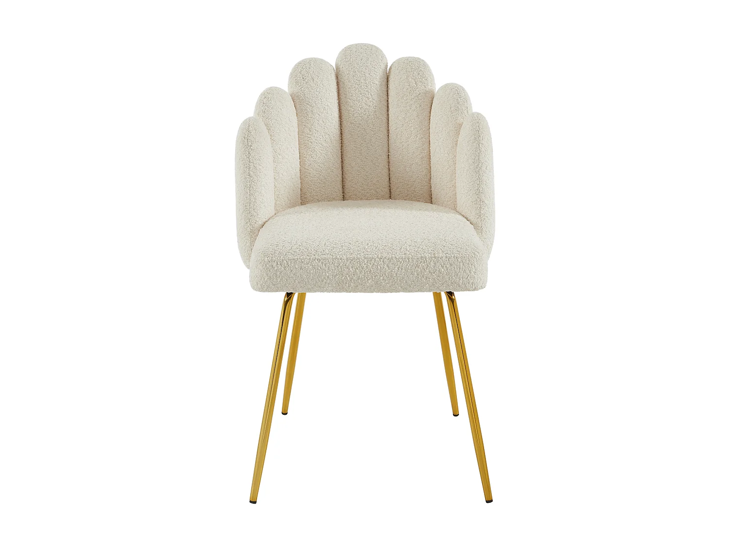 Lot de 2 chaises en tissu bouclette et métal doré - Crème - ALTINAM de Pascal MORABITO