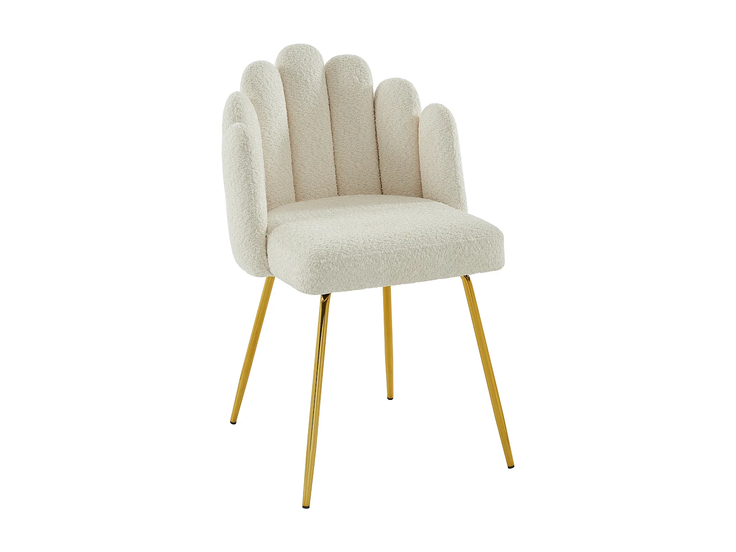 Lot de 2 chaises en tissu bouclette et métal doré - Crème - ALTINAM de Pascal MORABITO