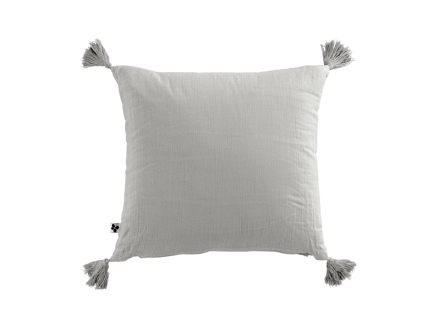 OUREA - Coussin Déhoussable 40x40cm avec Pompons Gaze de Coton Nuage