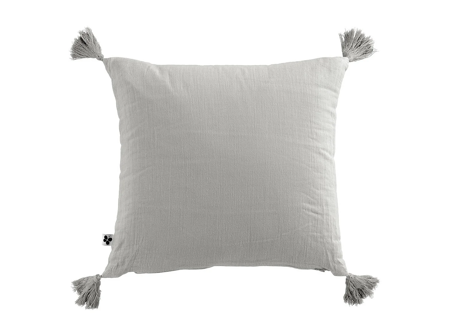 OUREA - Coussin Déhoussable 40x40cm avec Pompons Gaze de Coton Nuage