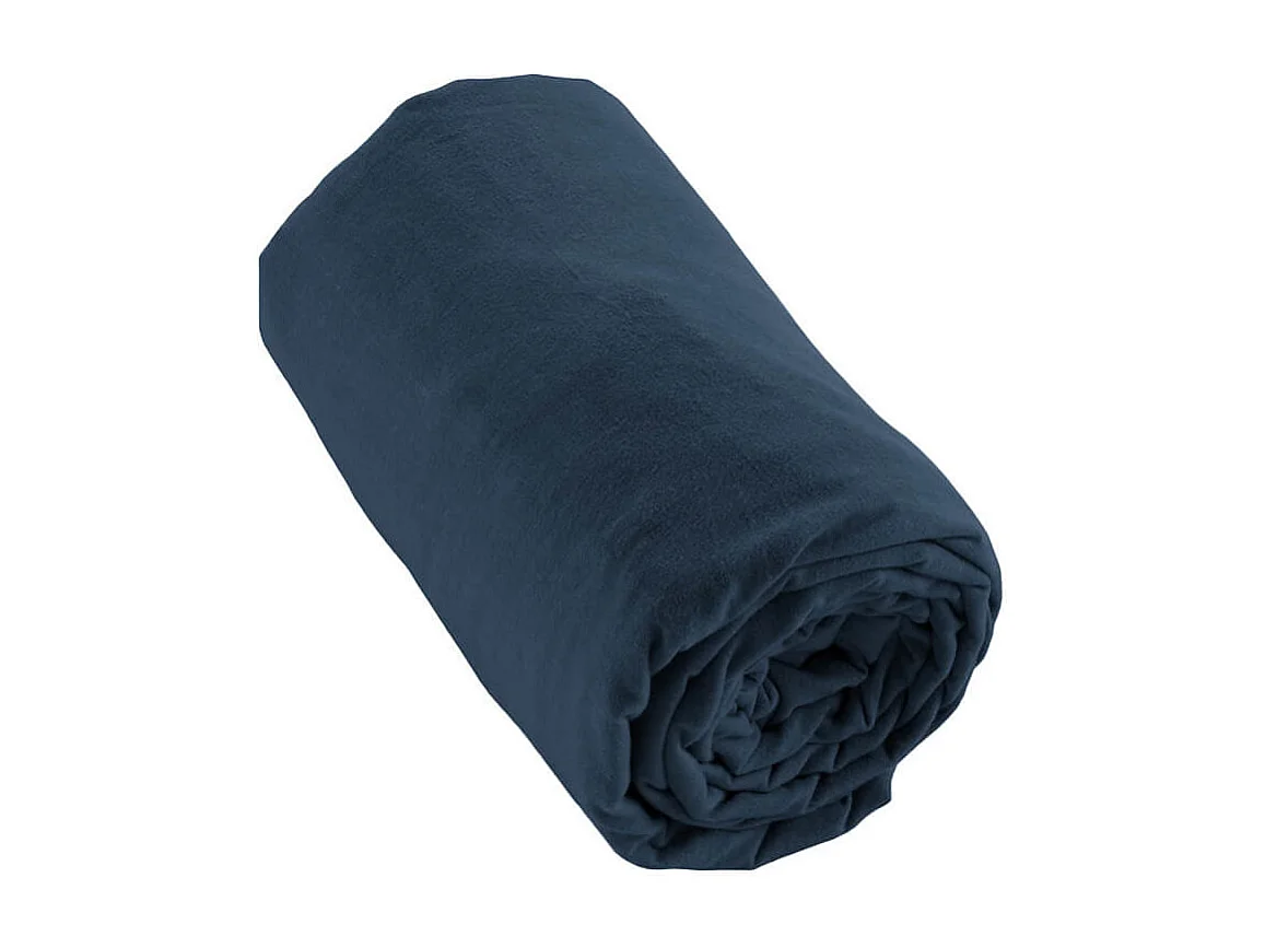 HEDDA - Drap Housse 140x190cm Flanelle de Coton Coloris Nuit