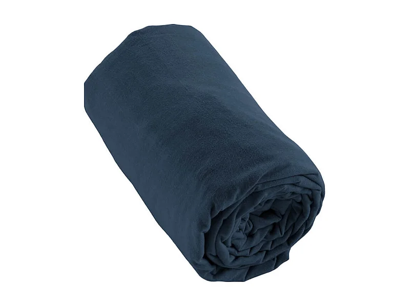 HEDDA - Drap Housse 180x200cm Flanelle de Coton Coloris Nuit