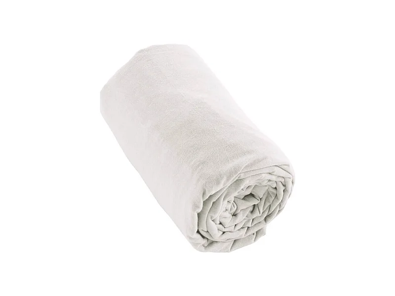 HEDDA - Drap Housse 140x190cm Flanelle de Coton Coloris Neige