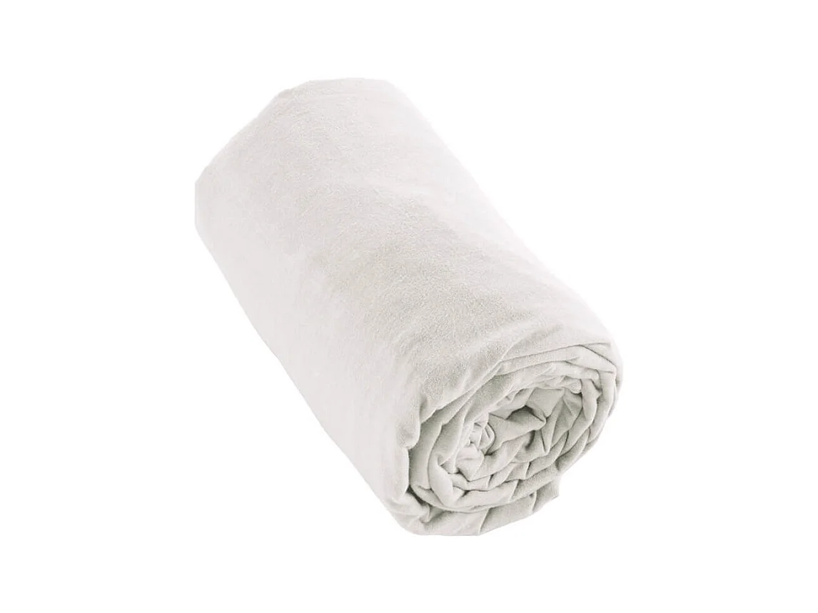 HEDDA - Drap Housse 140x190cm Flanelle de Coton Coloris Neige