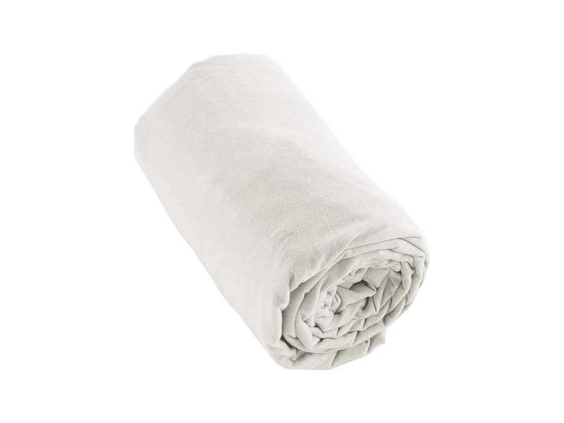 HEDDA - Drap Housse 90x190cm Flanelle de Coton Coloris Neige