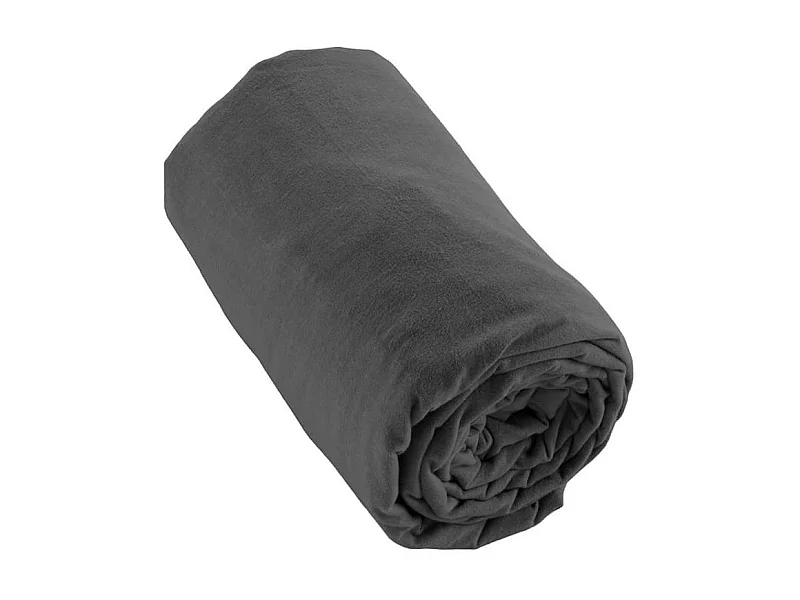 HEDDA - Drap Housse 180x200cm Flanelle de Coton Coloris Orage