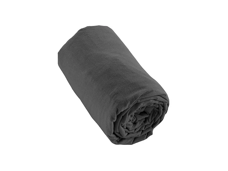 HEDDA - Drap Housse 90x190cm Flanelle de Coton Coloris Orage