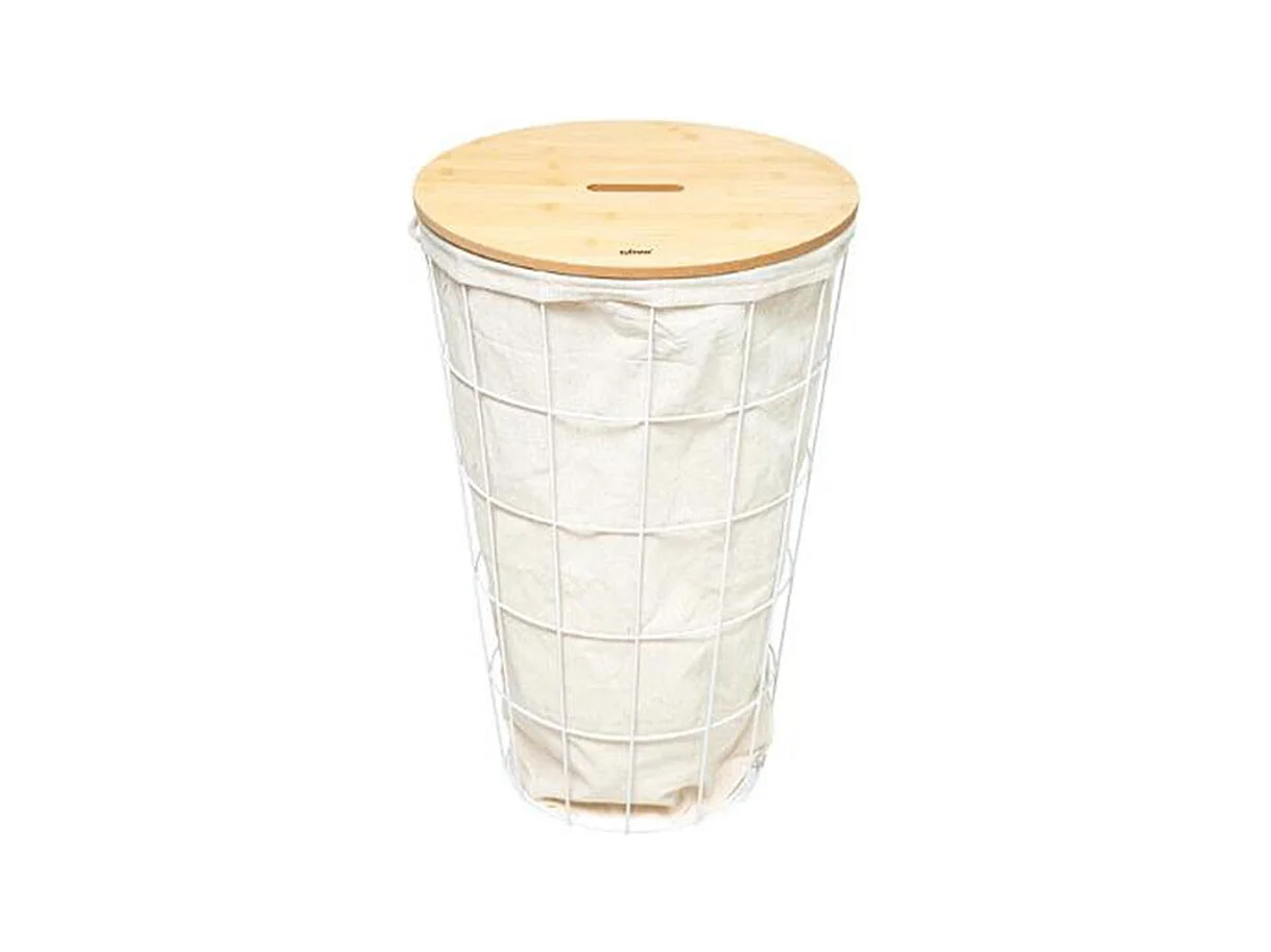 Panier à Linge Déco "Modern" 42L Blanc
