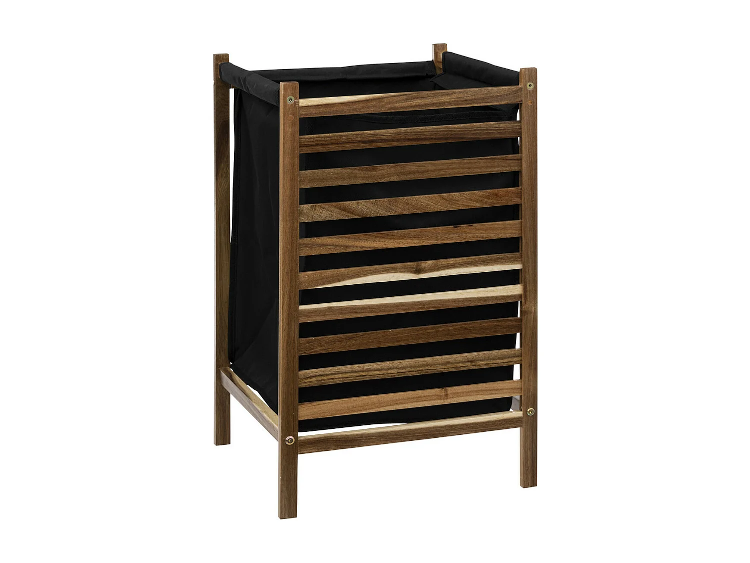 Panier à linge 50L en Acacia avec housse détachable et lavable