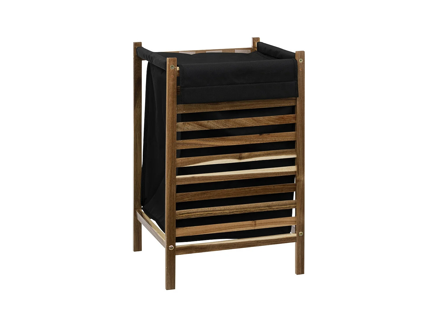 Panier à linge 50L en Acacia avec housse détachable et lavable