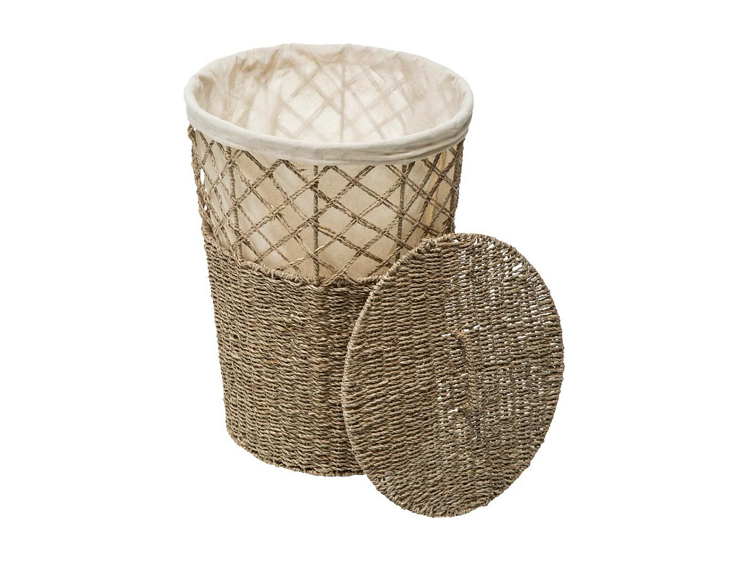 Panier à Linge Rond "Seagrass" 52cm Naturel