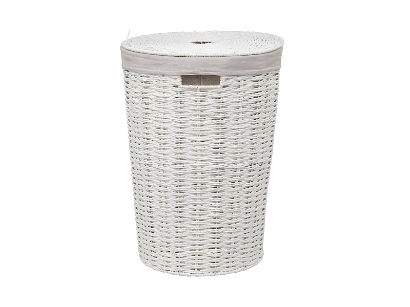 Panier à Linge Rond "Costa" 40L Blanc
