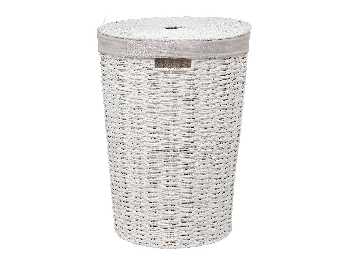 Panier à linge 40L Blanc tressé D 32 x H 58 cm