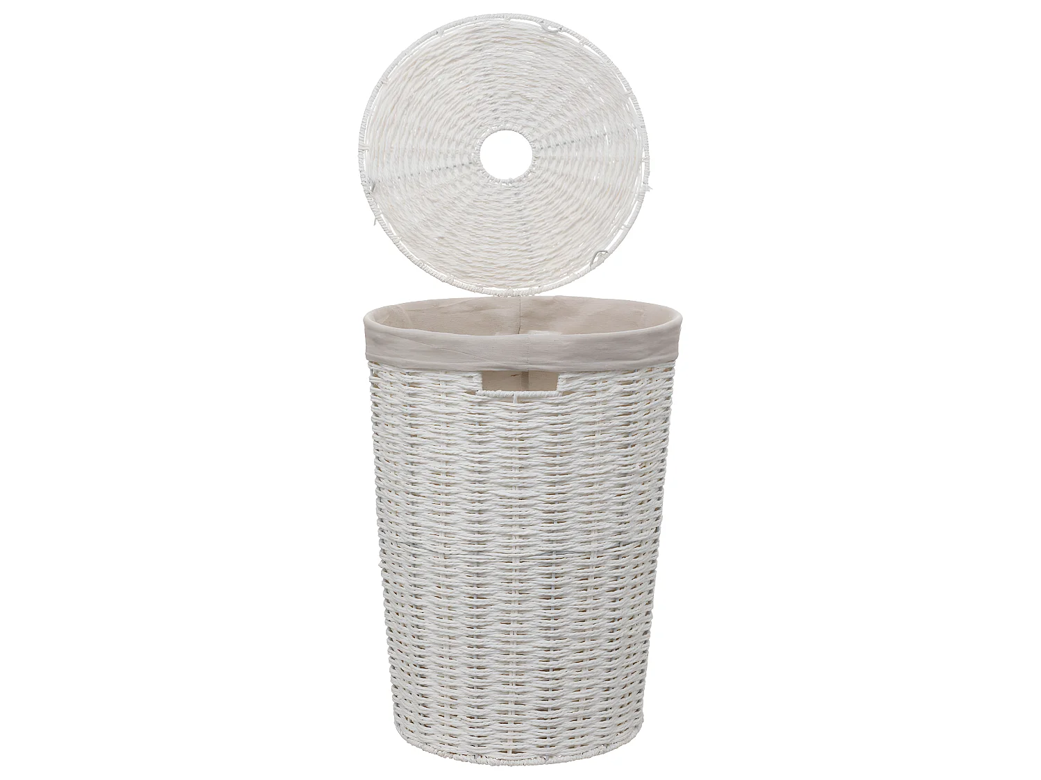 Panier à Linge Rond "Costa" 40L Blanc