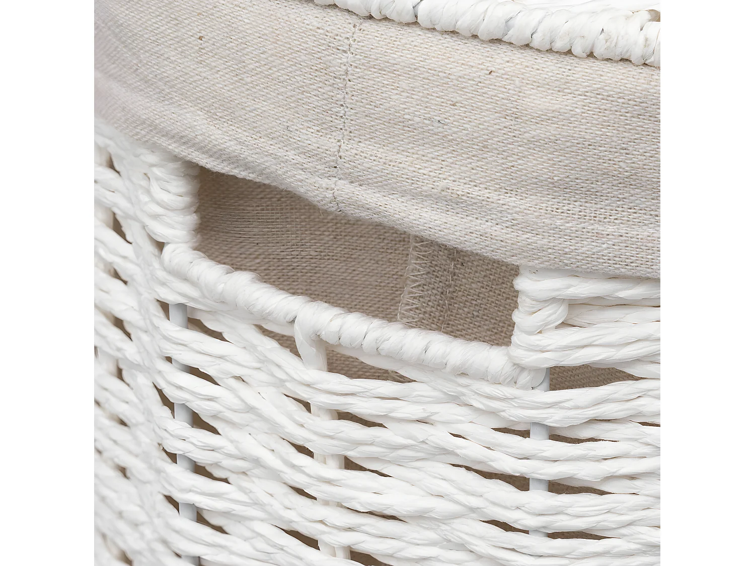 Panier à Linge Rond "Costa" 40L Blanc