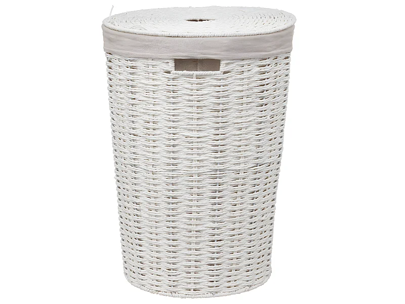 Panier à Linge Rond "Costa" 40L Blanc